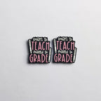 Silicone Focal Beads Teaching Glow In The Dark Pink Lettering 20pcs