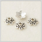 Alloy Flower Bead Caps 8mm Vintage Chubby Six-Petal Tibetan 200pcs