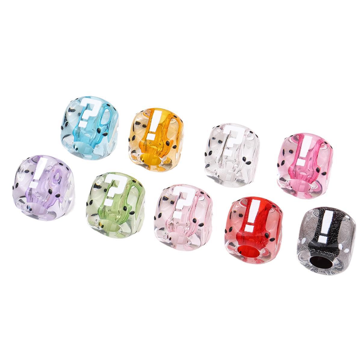Transparent Dyed Core Acrylic Question Mark Cube Beads 20pcs 11mm 3