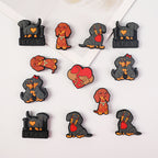 Silicone Focal Beads Valentine Sausage Dog I Love Dachshunds Heart 20pcs 7