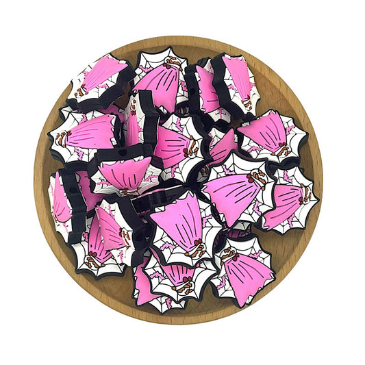 Silicone Focal Beads Ghost Spider Web with Bats 20pcs 2