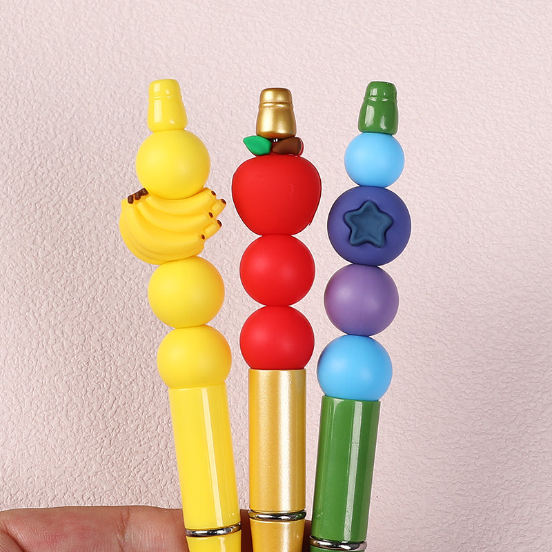 Silicone 3D Focal Beads Fruity Aroma Smiling Avocado Star Blueberry 20pcs 8