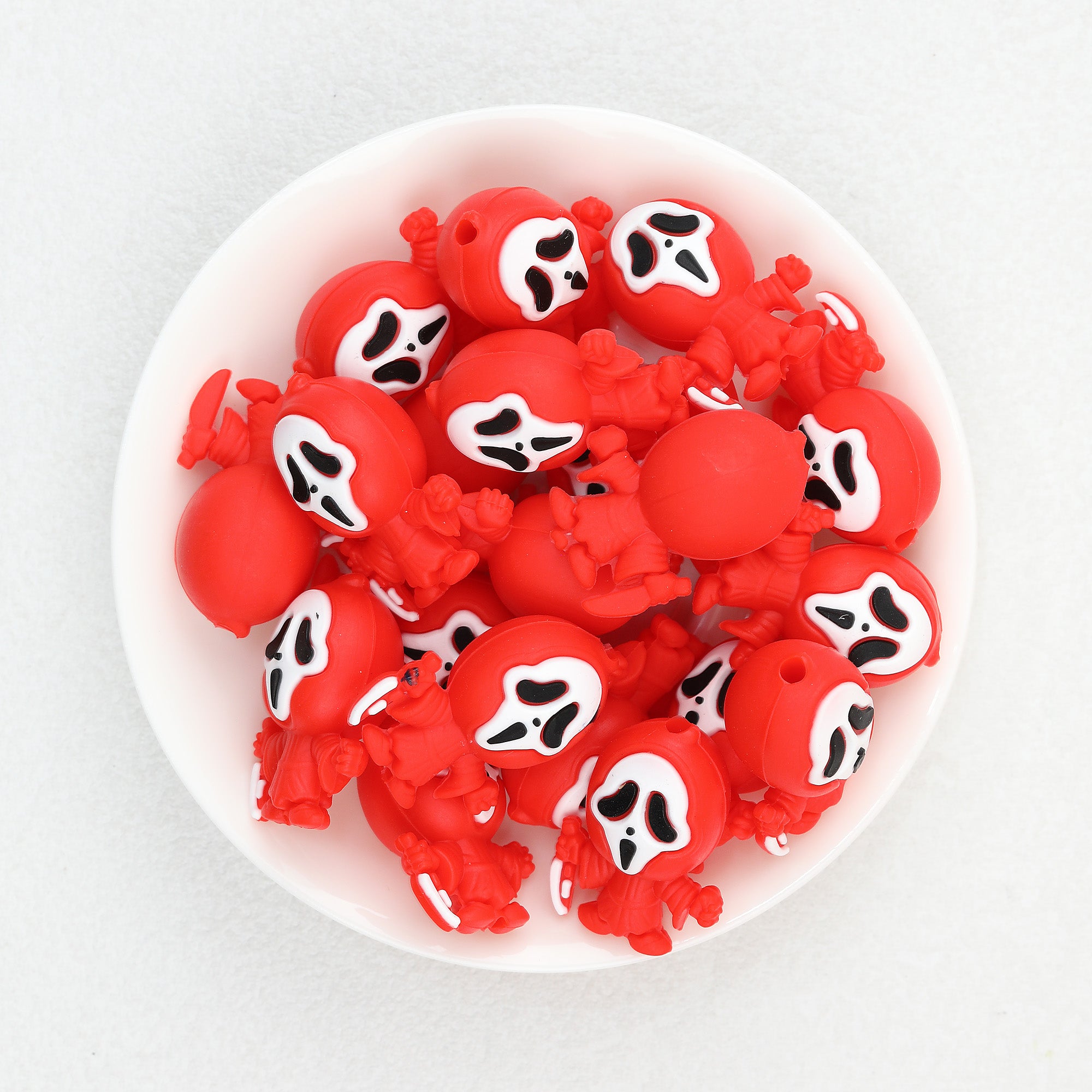 3D Halloween Colored Grimace Silicone Focal Beads 20Pcs  5