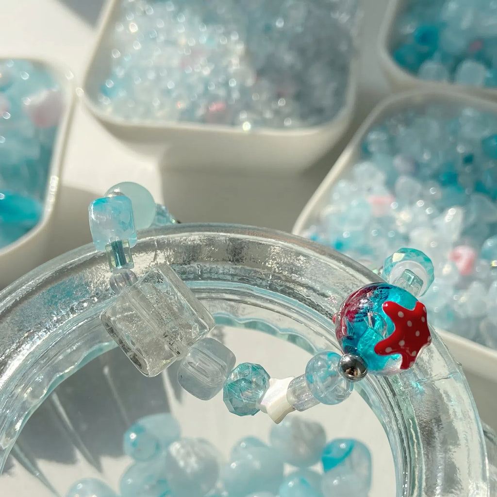 Imitation Jade Glacier Blue Acrylic Beads Smooth Nature Shapes 10g 3