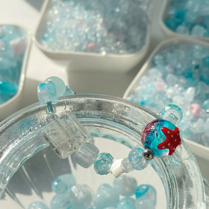 Imitation Jade Glacier Blue Acrylic Beads Smooth Nature Shapes 10g 3