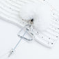 Beadable Metal Keychains With Heart Pom Poms