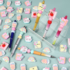 Silicone Focal Beads Learning Stationery ABC Pencil Rainbow 20pcs 8