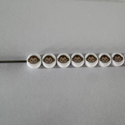 Special Character Flat Acrylic Beads 7mm 10pcs per Pack 31