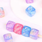 Gradient Square Acrylic Beads 14mm Jelly Texture Hello Kitty Printed 10pcs