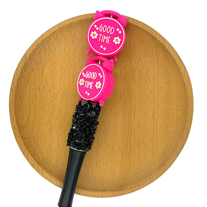 Silicone 3D Focal Beads Good Time Clock Raised Lettering 2