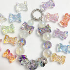Transparent Bow Knot Acrylic Beads 14x26mm Iridescent 50pcs 4