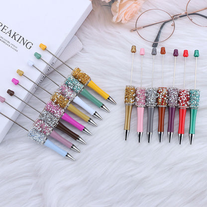 Beadable Pens with Pearl Rhinestone Decorations Colorful