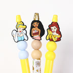 Silicone Focal Beads Disney Princess Front Facing Detailed Faces 20pcs 10