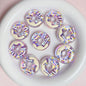 Hand Painted Donut Acrylic Beads 27x30mm Colorful Icing 5pcs 6