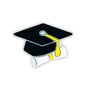 Silicone Focal Beads Graduation Cap Black Mortarboard Yellow Tassel 20pcs