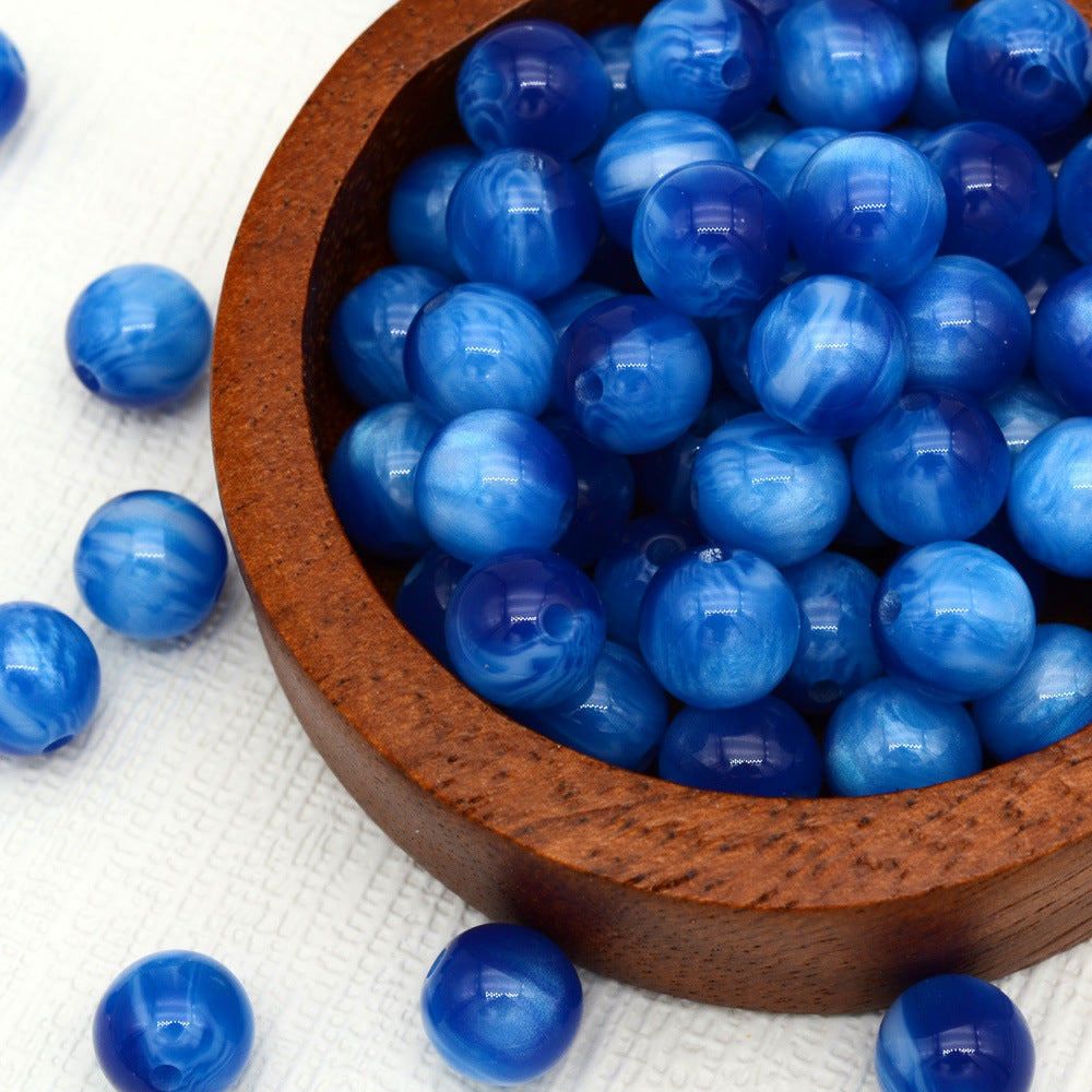 Resin Round Beads 8mm 10mm Starry Lacquer Effect 100pcs 20