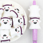  3D Halloween Purple Hairband Ghost Silicone Focal Beads 20Pcs