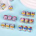 Cartoon Metallic Color Expression Acrylic Square Beads 14mm 10pcs 4