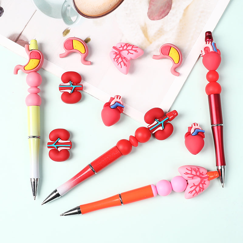 Silicone 3D Focal Beads Cartoon Organs Anatomical Shapes 20pcs 8