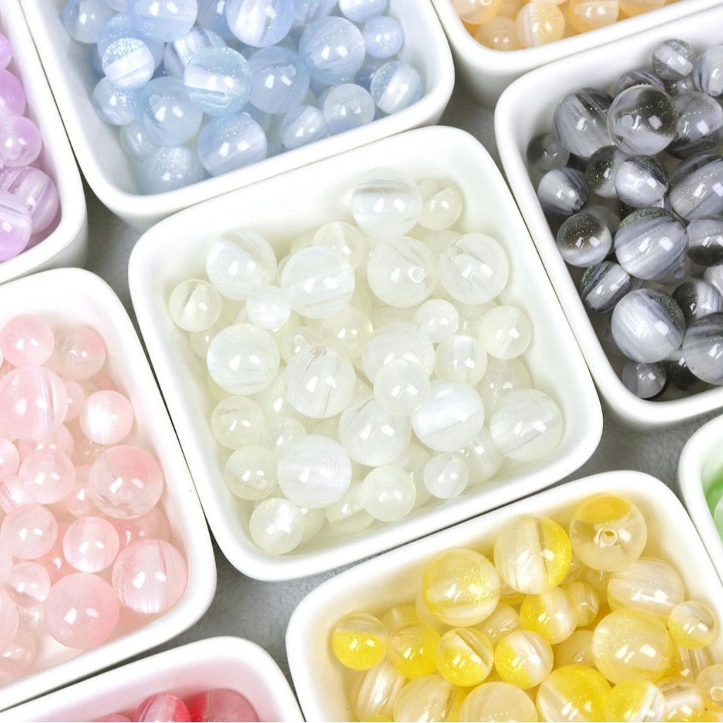Iridescent Cat Eye Round Resin Beads 10 12 16mm 50pcs 4