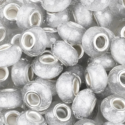 Faceted Glitter Resin Spacer Beads 14mm Mixed Colors 50pcs 7