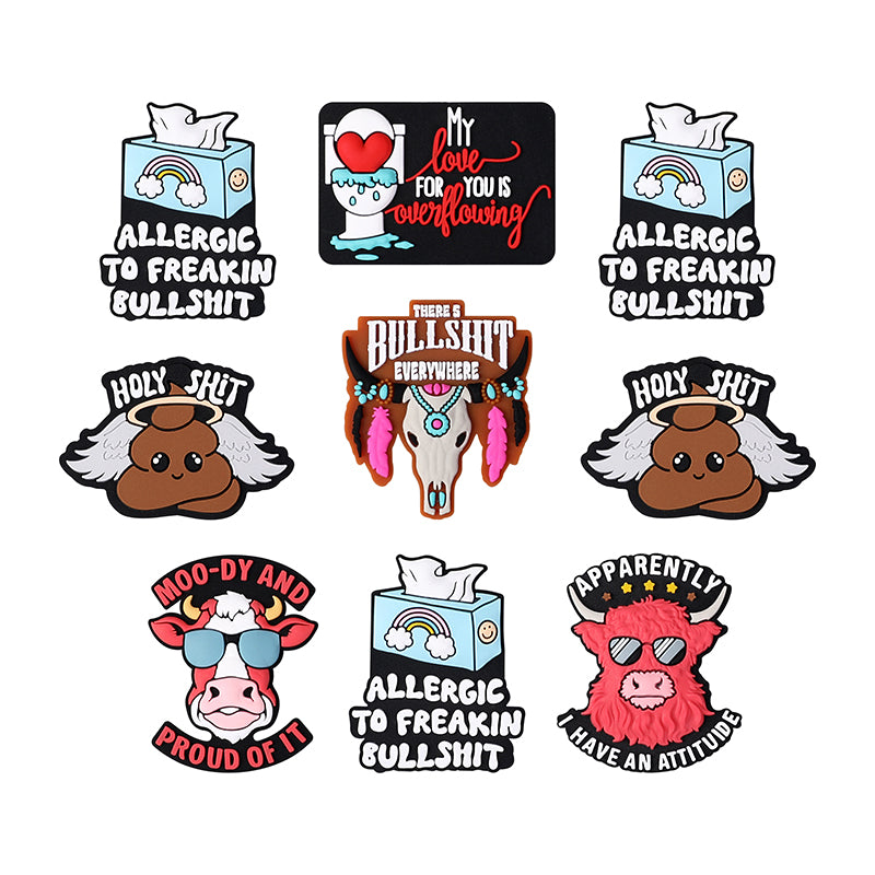 Silicone Focal Beads Fun Text Playful Quotes Cartoon Style 20pcs 9
