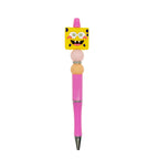 Silicone Focal Beads SpongeBob Joyful Face Bright Yellow 20pcs 3