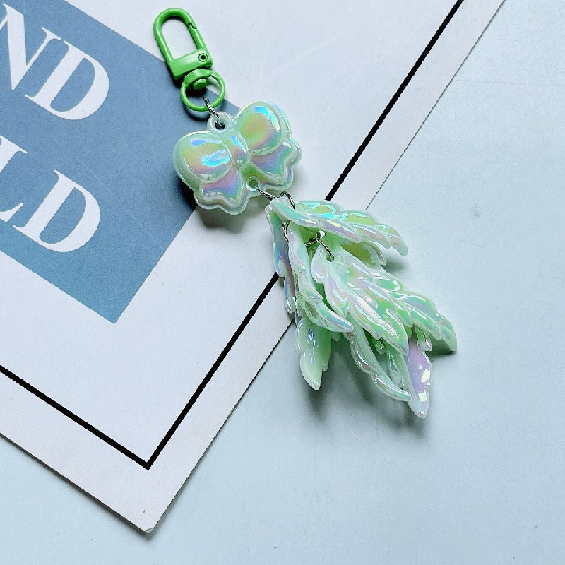 Acrylic Feather Keychain Iridescent Pastel Butterfly Charm 9