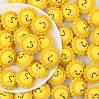 3D Sun Smiley Face Silicone Focal Beads 20 pcs