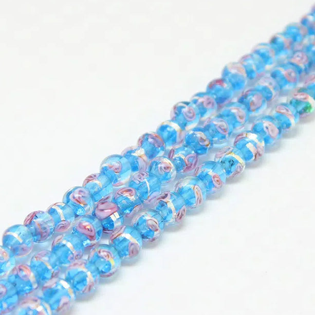 Japanese Spun Gold Rose Lampwork Glass Beads 10-14mm 20pcs