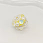 Rhinestone Bubblegum Beads 18mm Pearl Encrusted Round 4pcs 8