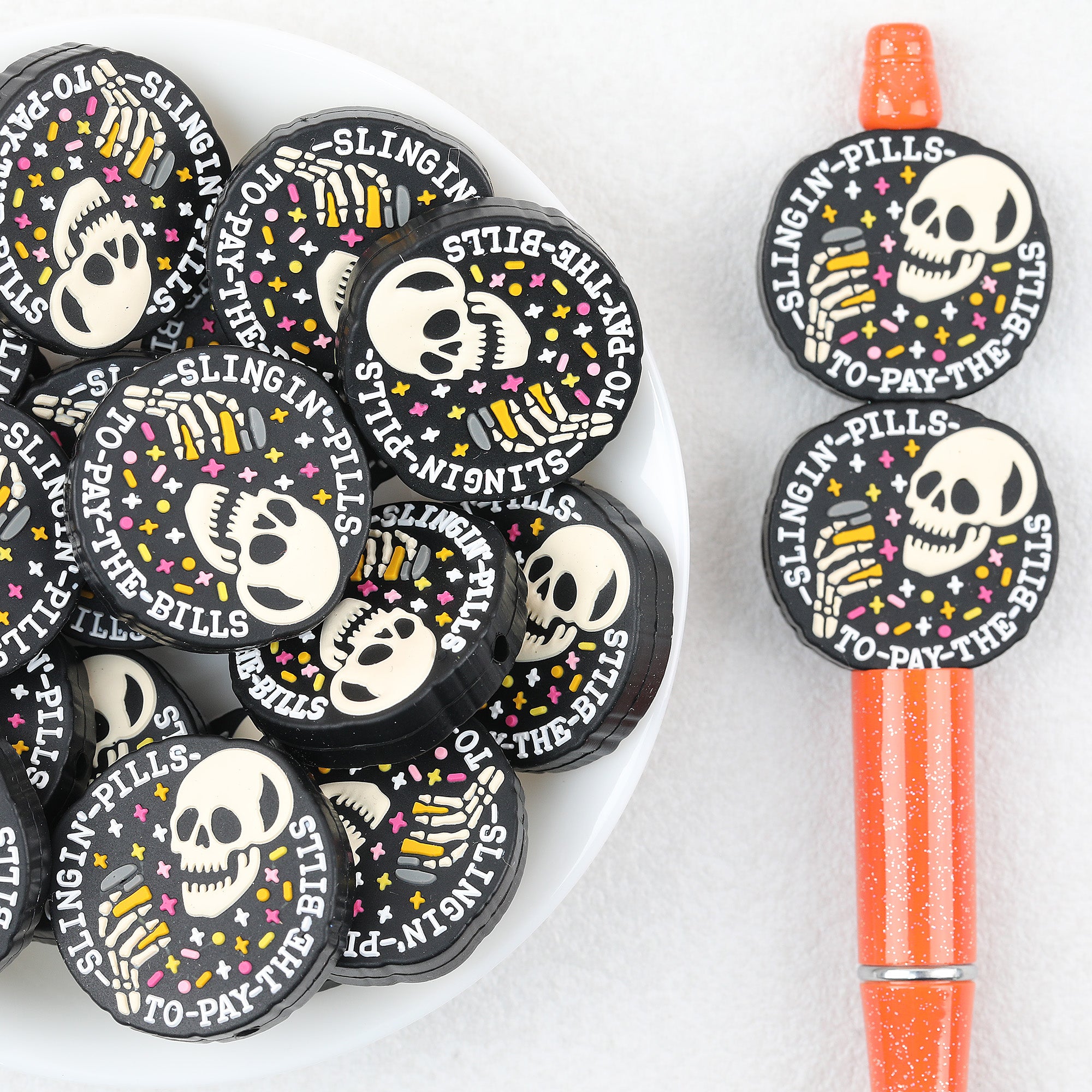  Slinging Pills To Pay The Bills Silicone Focal Beads 20Pcs