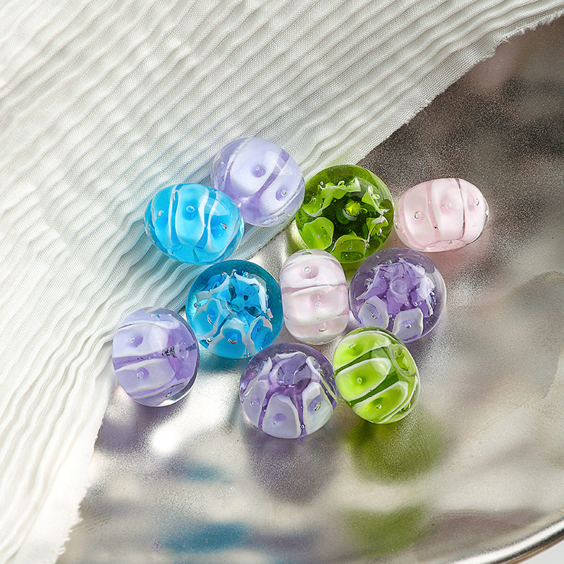 Colorful Transparent Glass Round Beads 15mm 10pcs