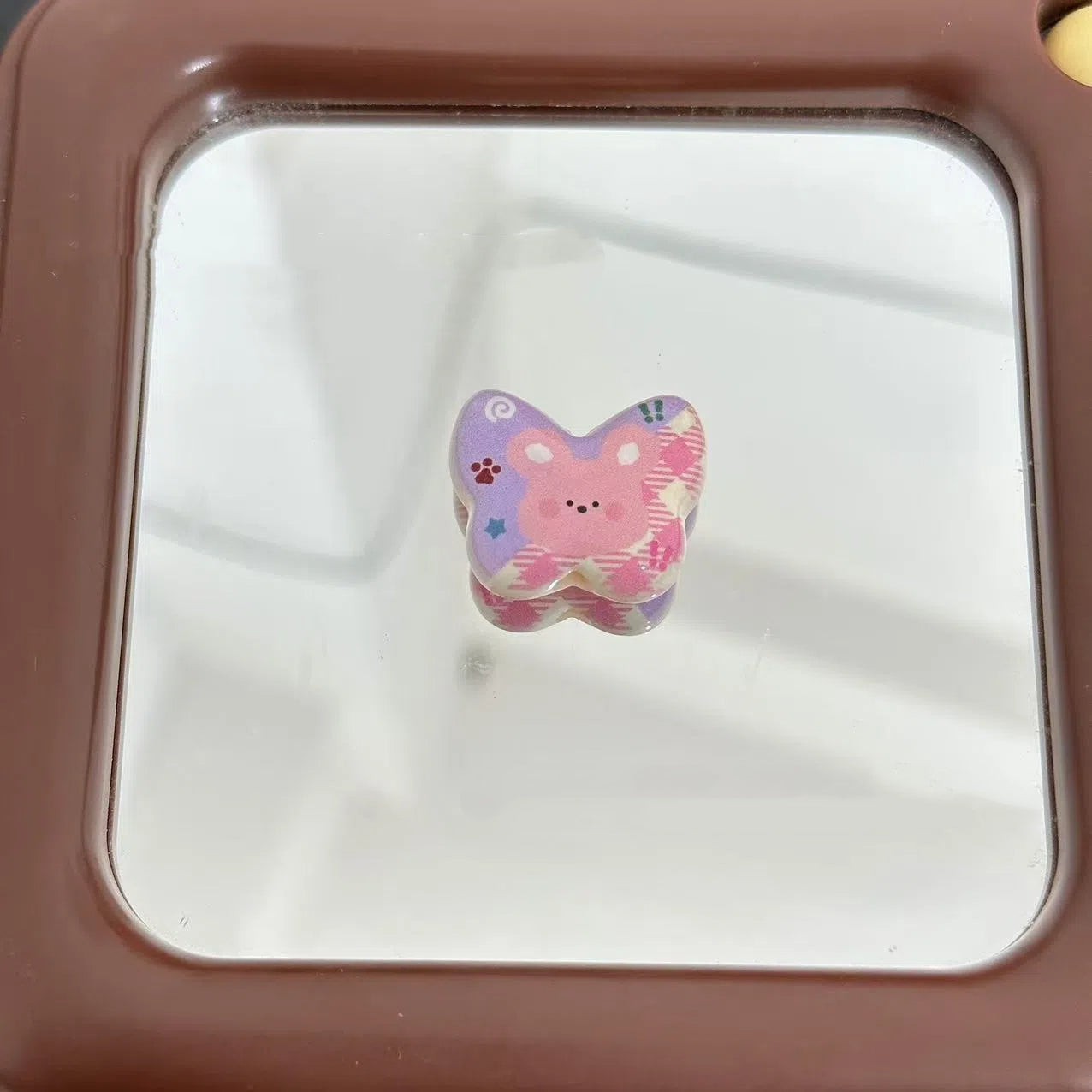 Butterfly Acrylic Beads 25mm Puppy and Penguin Pattern Matte 10pcs 6