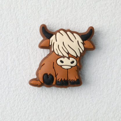 Highland Cow Silicone Focal Beads Colorful 20pcs 6