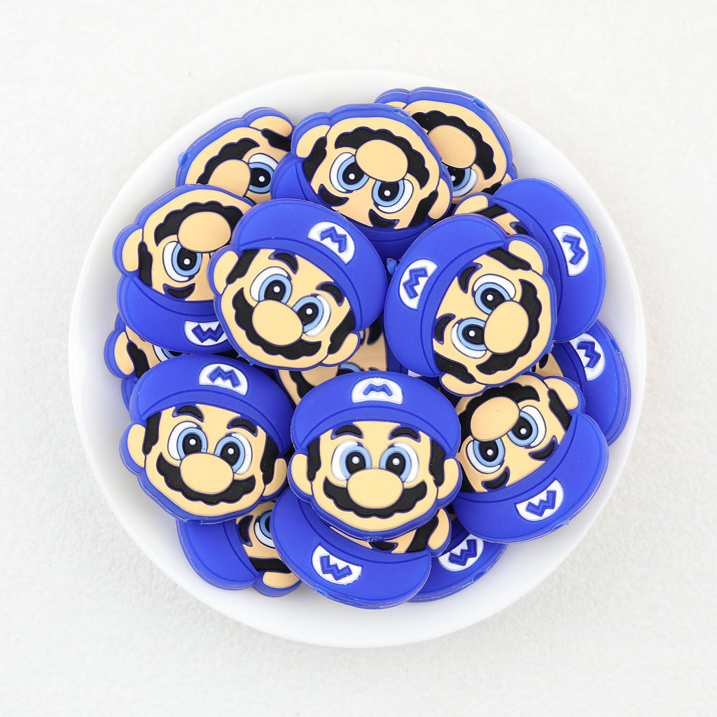  Super Mario Face Silicone Focal Beads 20Pcs 3