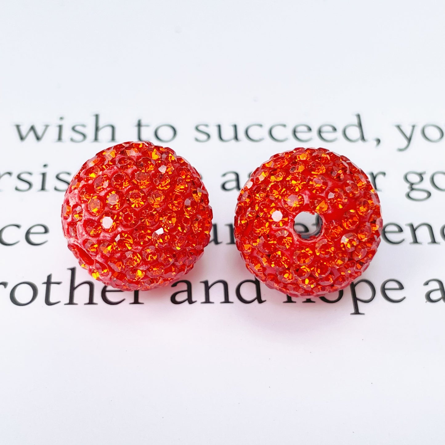 Colored Clay Ball Rhinestone Beads 16mm Glass Glaze 20pcs 14