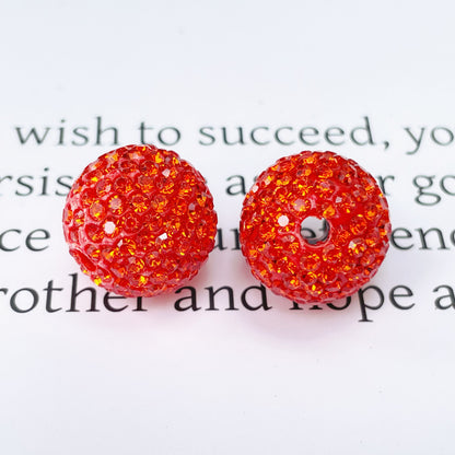 Colored Clay Ball Rhinestone Beads 16mm Glass Glaze 20pcs 14