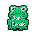 Silicone Focal Beads Frog Don't Croak Text Green Design 20pcs