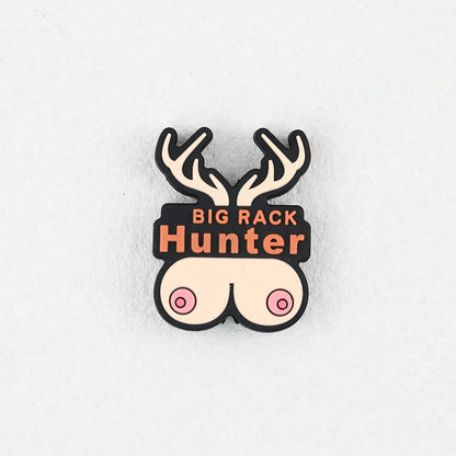 Silicone Focal Beads Big Rack Hunter Deer Antler Bold Text 20pcs