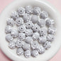 Hand Painted Jelly Bean Acrylic Beads 16mm Cream Colors 10pcs 12