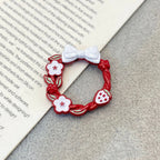 Bow Wreath Metal Beads 31mm Painted Enamel Alloy 10pcs 2