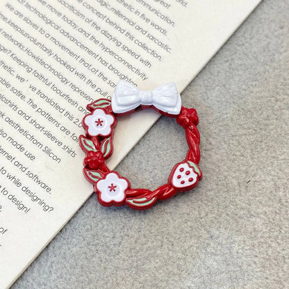 Bow Wreath Metal Beads 31mm Painted Enamel Alloy 10pcs 2