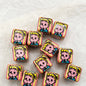 Osamu Harada Series Square Acrylic Beads 14mm Pattern 10pcs 7