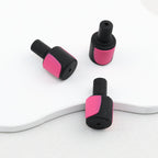 Pink and Black 3D Nail Polish Bottle Silicone Focal Beads 20pcs