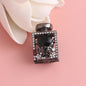 Fancy Alloy Perfume Bottle Charm Beads with Heart and Rhinestones 2pcs 30