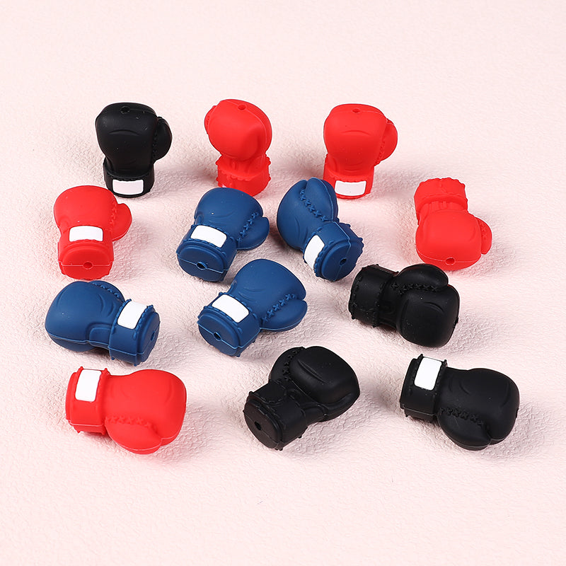 Silicone 3D Focal Beads Boxing Gloves White Label 20pcs 3