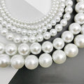 Pearl Glass Beads Round 3-14mm White Imitation Glass Pearls