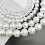Pearl Glass Beads Round 3-14mm White Imitation Glass Pearls