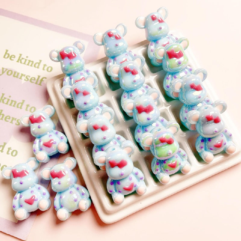 Glow Light In the Dark Little Bear Acrylic Beads 22x32mm 5pcs 9